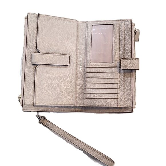 Michael Kors Adele Double Zip Wristlet Wallet 32T8TFDW4L Purse Truffle Leather - Picture 9 of 13